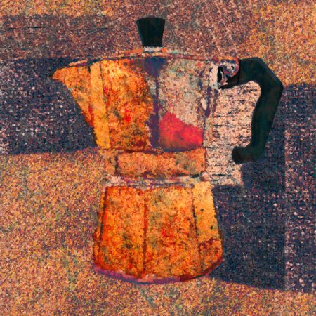 Caffettiera 1995 - opera pittorica di Vladi Magini