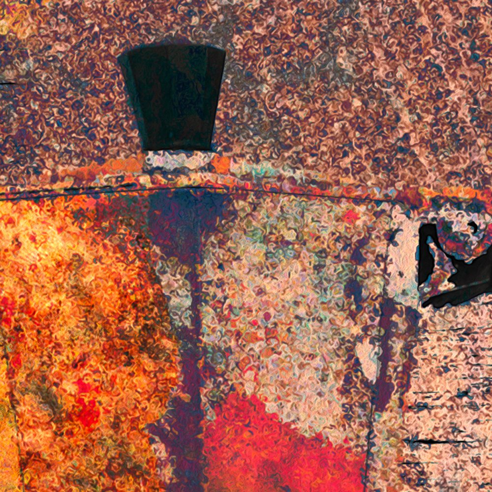 Dettaglio 1 - Caffettiera 1995 - opera pittorica di Vladi Magini